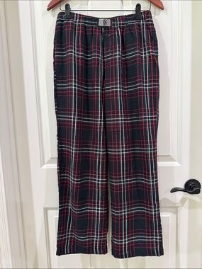 Victoria's Secret Black Plaid Lounge Pants with Red & White Tartan